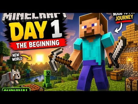 My First Day in Minecraft Survival 😱 | Noob to Pro Begins