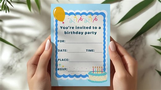 Fill in Birthday Invitation, Blank Party Invite, Printable Birthday Invite, Handwritten Birthday Invite, Instant Download Party Invitation - Etsy