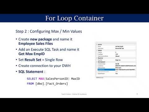 For Loop Container Explained | SSIS Automation