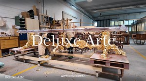 In this video, our artisans demonstrate the application of gold leaf on one of our dining tables, custom-made for our client. Gold leaf is a decorative material that has been used for thousands of years. It is commonly seen on picture frames, used in architecture, on furniture, and signs. It gives a warm golden glow in low light. Gold leaf finishing expresses all the art and exclusiveness of our furniture. Check out our website to see more of our products and designs: https://deluxearte.it Conta