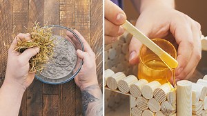 Eco mini house from small wooden barrels that you can build yourself