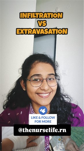 BrindhaVijayaram-Senior Nursing officer on Instagram: "Infiltration vs Extravasation Spot the difference—it could save a limb! Infiltration = Leakage of non-vesicant fluid into surrounding tissue. Extravasation = Leakage of vesicant (tissue-damaging) drug into tissue. Common Signs: Swelling Coolness Discomfort Key Difference: Extravasation = Risk of tissue necrosis Requires immediate action and sometimes antidotes! Mnemonic: "Infiltration is Icy, but Extravasation is Explosive!" Icy = cold fluid