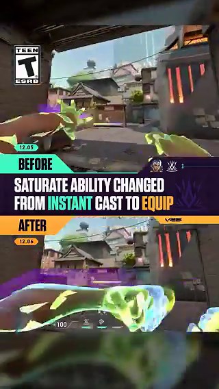 Patch 12.06 // Waylay Change // #VALORANT • Saturate changed from INSTANT to EQUIP.• By changing Waylay’s Saturate from an INSTANT cast ability to an EQUIP, she can no longer Hinder enemies instantly while airborne or reactively on contact without greater risk to herself. This incentivizes Waylay to coordinate with her team to mitigate risk for herself, rather than using it as a setup piece for a teammate to capitalize on.