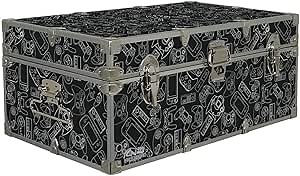 C&N Footlockers Designer Storage Trunks - Hi-Tech Themes - 32 x 18 x 13.5 Inches - Durable and Built to Last - Lockable (Gamer)