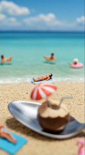 “Tiny People at the Beach! 🏖️ | Miniature Summer Vacation ASMR” #MiniatureBeach #aiminiature