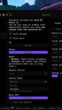 Sailor Piece script, autofarm, auto dungeonn insta kill, insta skill and more