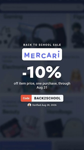 Mercari Coupon Code: 10% Off Back to School Sale