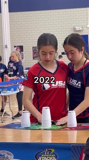 Cup stacking through the years 📈 #cupstacking #fyp #progression | fastest cup stack ever