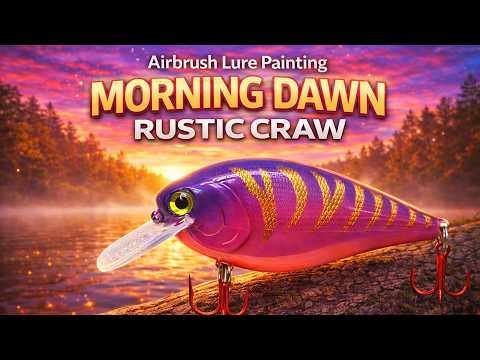 Morning Dawn Rustic Craw | Airbrush Lure Painting (White Base vs Transparent)