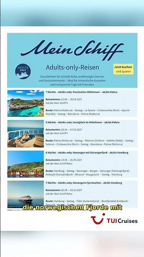 Adults-only cruises with Mein Schiff! 🤫🚢 TUI Cruises 🛳