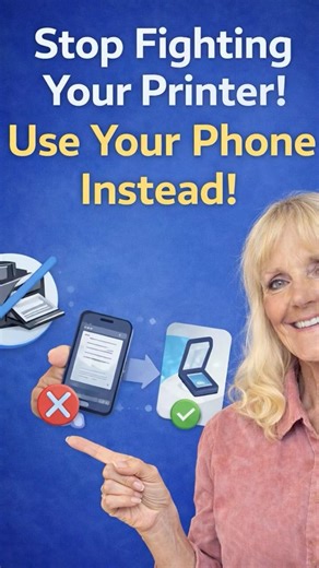 No Printer? No Problem! Scan Documents With Your Phone 📱 #SkillInAMinuteAfter50#ScanDocuments#Phone