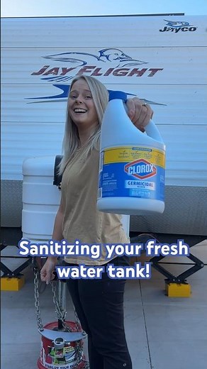 The secret to sanitizing your RV water fresh tank #short #rvtips #rvlife