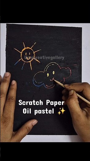Easy Scratch Paper Art with Oil Pastels at Home! 🎨
