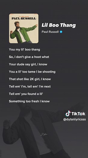 Lil Boo Thang - Paul Russell #lyrics #dylanlyricsss #lyricsvideo #fyp