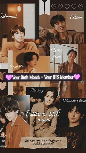 Your Month = Your BTS Member 💜BTS Quiz (Are You Lucky? 👀)