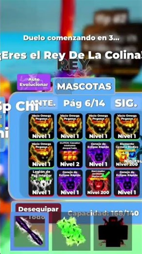 mi inventario de mascotas en Ninja Legends actualizado.