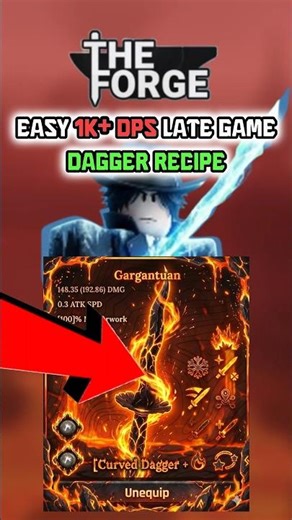 OP Dagger Recipe with 1k+ DPS in The Forge! #roblox #robloxshorts #robloxedits