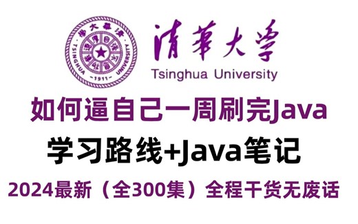 【整整300集】B站最全且系统的Java教程（学习路线+Java笔记）零基础入门到精通全套教程，全程干货无废话，这还学不会！