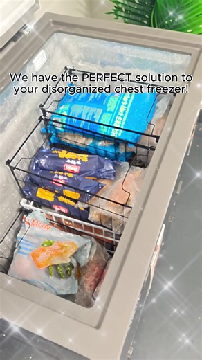 Just organized our freezer with these wire baskets that we found on Amazon. So happy with the results. I don’t know why we waited this long to organize all our freezer meats/food… haha but glad it’s done.#kitchengadgets #freezerorganizerbins