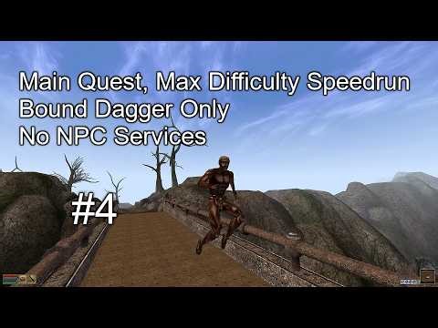 Morrowind Main Quest, Max Difficulty Speedrun - Bound Dagger Only, No NPC Services (#4)