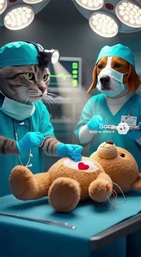 Dog Nurse's Biggest Fear During Surgery With Cat Doctor 😱 #aigenerated #dramatic #creative