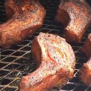 Monster pork chops bourbon-brined & and hickory smoked. What 's YOUR hog heaven? http://barbecuebible.com/2014/10/06/praise-pork-chops-part-2/ | Steven Raichlen