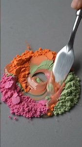 Pink + Orange + Pista Green Powder Mixing! 💗🧡💚 Tropical Coral Color Reveal ✨ AI ASMR #viral #shor