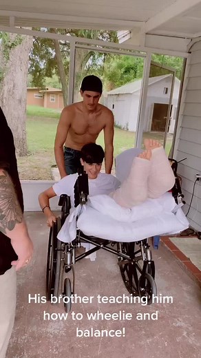 Two broken legs, and learning how to wheelie in a wheelchair! #fyp #foryoupage #brokenbones