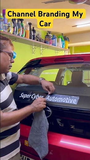 Channel Branding Sticker Installation in My Car #shorts
