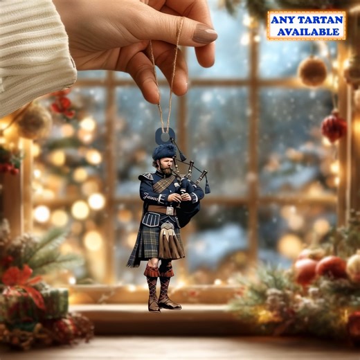 🎄 Celebrate Christmas with your favorite tartan! ✨ Any tartan available for a truly personalized ornament. 🥰 | MEN IN KILTS