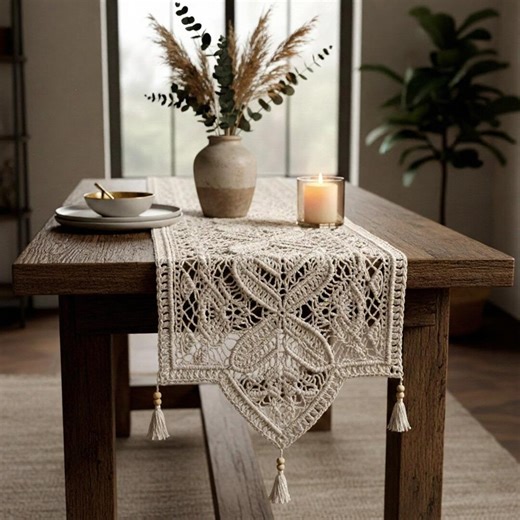 Free Crochet Table Runner Pattern, Crochet Table Runner Stitch Pattern for Beginner, Table Runner Crochet Pattern With Tassels - Etsy