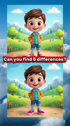 Can You Find 5 Differences? 🧠👀 Kids Puzzle Challenge!
