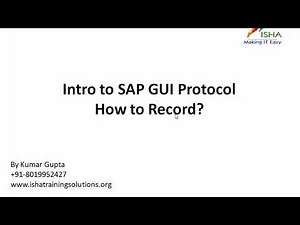 Loadrunner SAPGUI Protocol - 1. Pls call/whatsapp us on +91-8019952427 to enroll