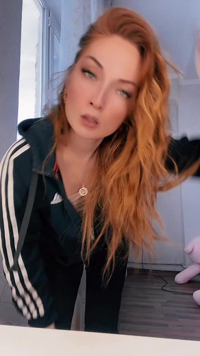 Ginger Hair Movements in Black Adidas Tracksuit