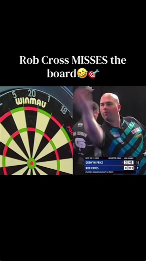 Rob Cross misses the whole board🤣🍺🎯 #darts #dartscommunity #lovethedarts #fyp #robcross
