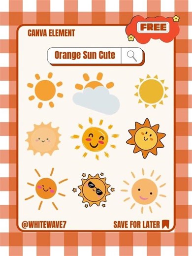 Free Orange Elements in Canva for your daily planner design! #canva #canvaelements #canvahacks