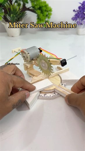 Diy Miter Saw machine with Dcmotor #project #tech #experiment #diy #sciencemodel #motor #shorts