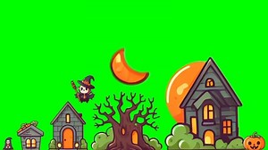 Download Halloween Animation on Green Screen for free