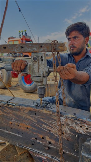 This Truck Chassis Is Extremely Hard to Drill #drilling #automobile #shortsfeed #engineering