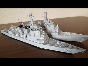 無料ペーパークラフト イージス艦１作目と５作目を比較 ～上達と工夫をご紹介～