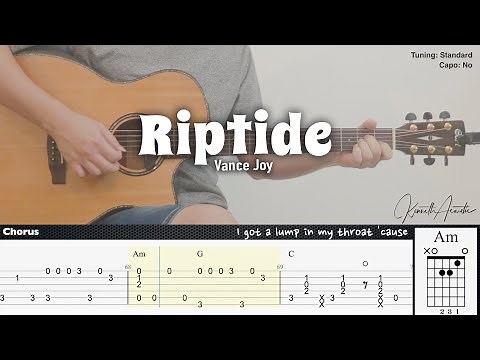 Riptide - Vance Joy | Fingerstyle Guitar | TAB + Chords + Lyrics