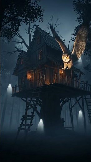 Haunted Tree House in the Dark Forest | Creepy Ghost Horror Scene