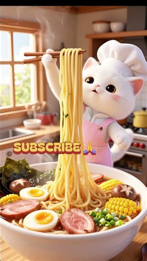🍜 Kitti Makes the Biggest Giant Ramen Ever! 🤤 #shorts