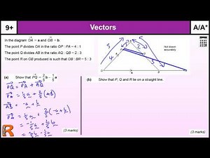 Vectors proving points on the same line (Co-linear) GCSE Maths revision Exam paper practice & help