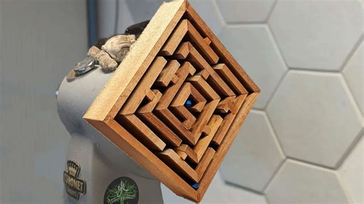 Watch how one man carved a maze into a wooden bowl
