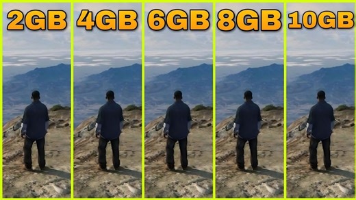 GTA 5 内存 比较 2GB VS 4GB VS 6GB VS 8GB VS 12GB