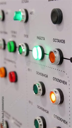 Fire control panel - mange of security on plastics products plant, close up