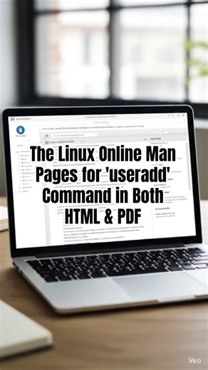 The Linux Online Man Pages for 'useradd' Command in Both HTML & PDF #linuxshell #learnlinux #pdf