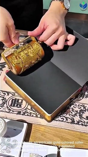 This SATISFYING golden stamp tool makes INTRICATE traditional art on dark paper with ease