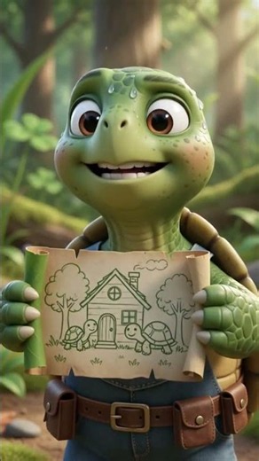 hardworking turtle making house for family